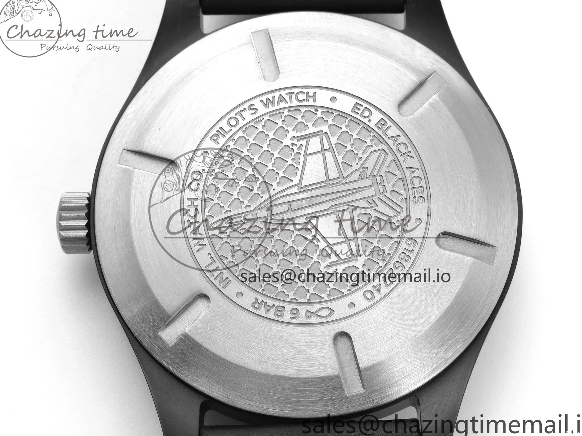 MIROTIME 0307 TravelReady Pilot IW326905 Black Aces M+F 1:1 Best Edition White Dial on Black Rubber Strap MY 7000